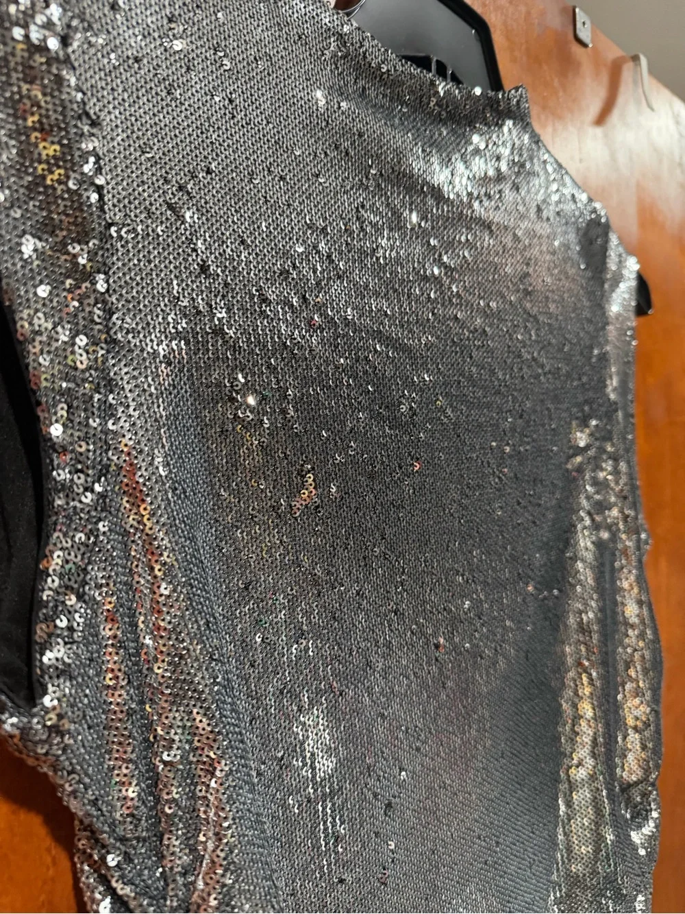 Silver Sequin Sleeveless Cocktail Dress